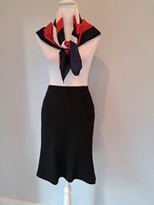 NWT Fashion Bug Sz L/12/14 Skirt Mid Length Vintage Black A-line Orig Price 24