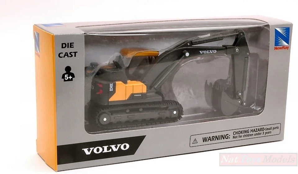 NEW-RAY MINI DIE-CAST VOLVO EC140E ESCAVATORE CINGOLATO L.CM 14 SCALA 1:55 NUOVO - Immagine 4 di 4