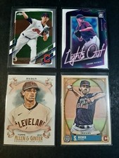 Lot Of 4 Shane Bieber 2021 Panini Optic LO15/Topps Chrome #298/A&G #66/GQ #115