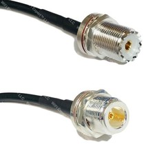 LMR200 Silver UHF Female BULKHEAD to N FEMALE BULKHEAD Coax RF Cable USA Lot