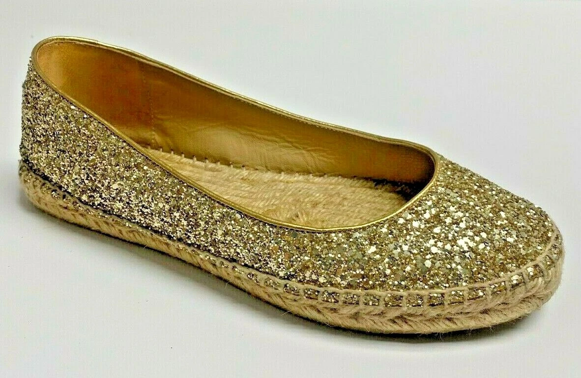 Gold glitter best sale espadrille