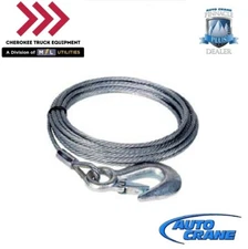Auto Crane 370876003, 25' Cable & Hook, 1/4"