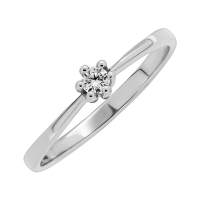 Verlobungsring Brillantring Damenring aus 333er Weißgold mit Diamant 0,06 ct