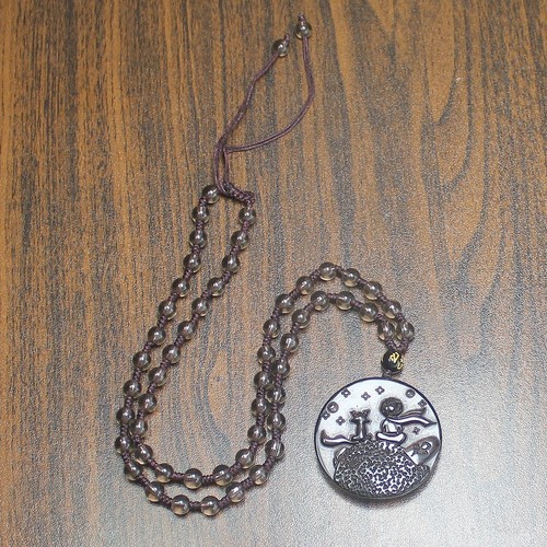 Natural Ice Obsidian fox Necklace Pendant bead with adjustable Chain for Women - Picture 5 of 5