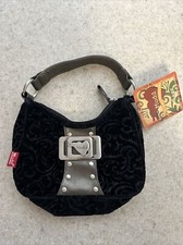 Mudd Bagz Black Velvet Vintage Y2k Handbag Bag New Nwt 2000s Purse