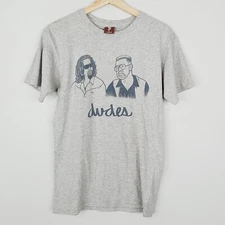 SUPERFISHAL Mens Size S Grey The Big Lebowski ' Dudes ' Short Sleeve Tee T-shirt