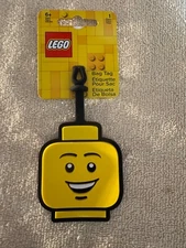 Lego Stationery 2.5 X 3" Silicone Luggage Tag YELLOW SMILE FACE Bag Tag Lego NWT