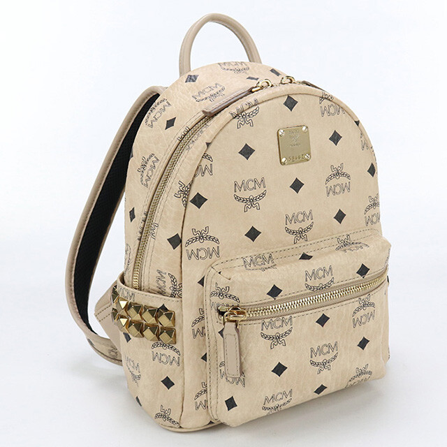 MCM Backpack STARK Side Studs MMK6SVE41 Beige Gold Hardware MCM Backpack STARK Side Studs MMK6SVE41 Beige Gold Hardware