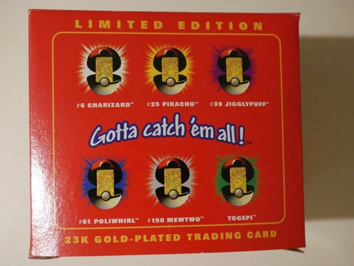 1999 Burger King Pokemon 23K Gold-Plated PIKACHU Trading Card LTD ED New Sealed - Picture 5 of 5