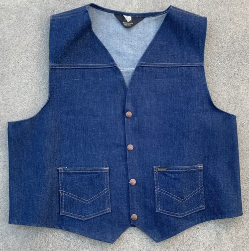 vintage Sears Western Wear denim vest Roebucks snap front cowboycore size XL - Picture 12 of 24
