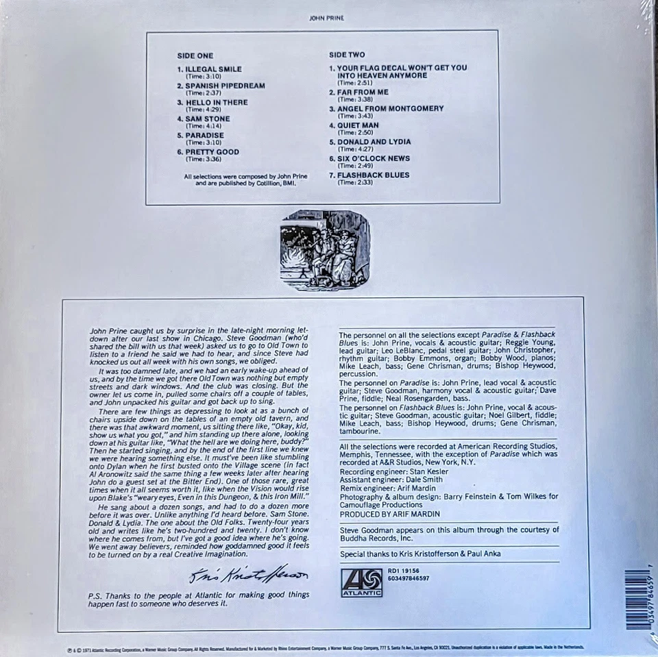 JOHN PRINE - JOHN PRINE - 180-GRAM VINYL LP " NEW, SEALED " - Image 2 of 2