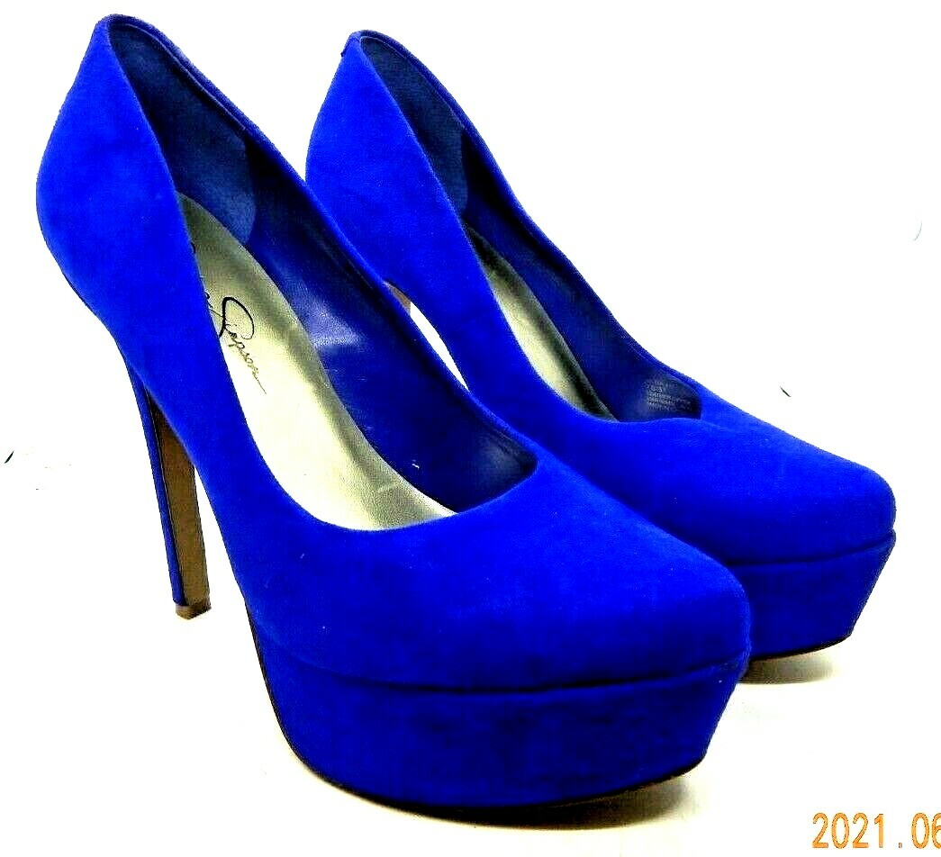 Jessica Simpson Royal Blue Suede Stilette Heel Platform Pumps Shoe Size  5.5m | eBay