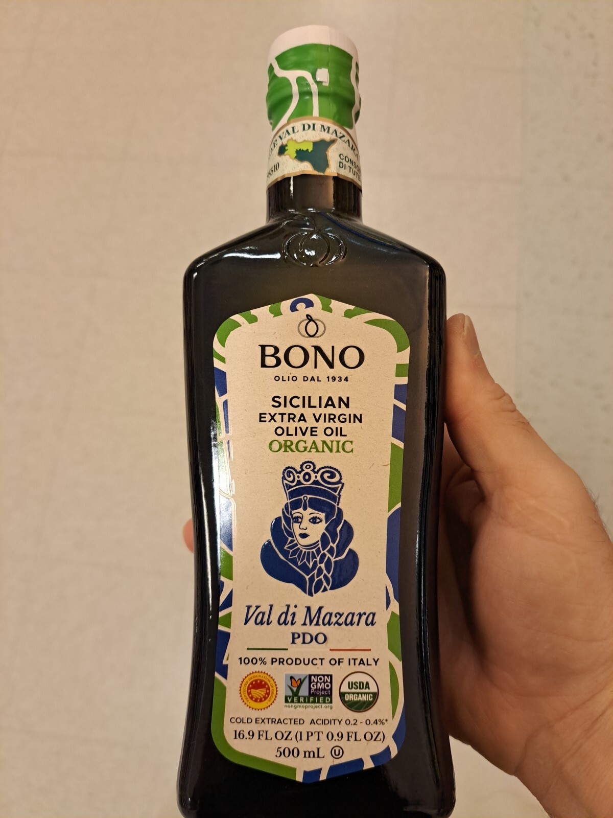 Bono Organic Sicilian Extra Virgin Olive Oil (Val di Mazara PDO / 16.9