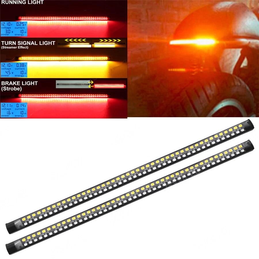 11.8in Motorcycle Led Rear Turn Signal Brake Light Stop Daytime Running Light - Image 2 of 4