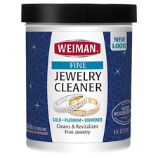Weiman Fine Jewelry Cleaner Liquid with Cleaning Brush – Restores Shine 6 Oz