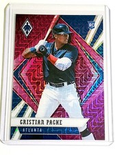 Cristian Pache RC 2021 Panini Chronicles Phoenix Purple Mojo 22/99 #23 Braves