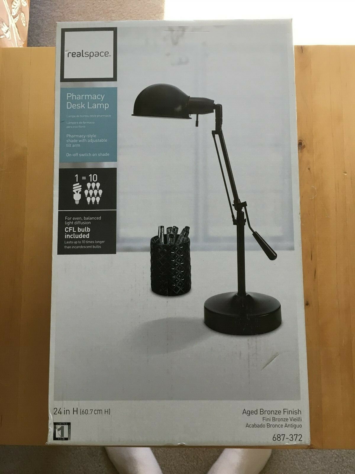 Realspace Pharmacy Desk Lamp, 24"H, Aged Bronze Finish Item 687372 eBay