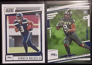 2022 Panini Score Football Rookie RC #329 & Prestige #314 Kenneth Walker III