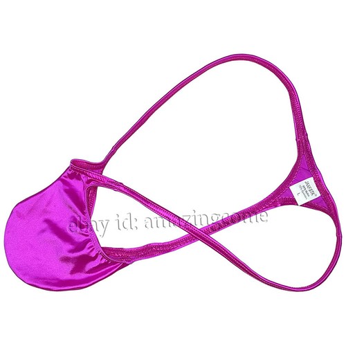 Men Silk Glossy Micro Thong Male Bulge Pouch Underwear Swim Bikini Posing Tangas - Picture 14 of 45