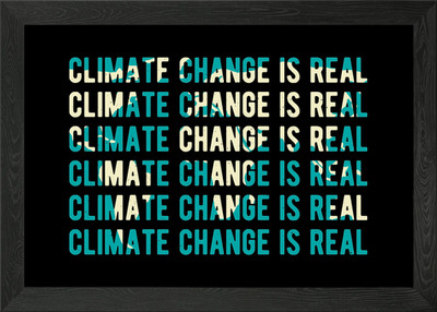 Gerahmtes Wandbild Poster Leinwanddruck Bild Klimawandel ist real