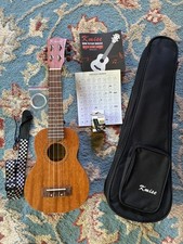 Kmise KMU21S 21in Soprano Ukulele w/ Case, Strap, Tuner and Extra Strings