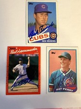3 Autographed Chicago Cubs Baseball Cards