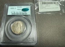 1928 S Standing Liberty Quarter PCGS MS-64 Old Holder Cac 25c Slq
