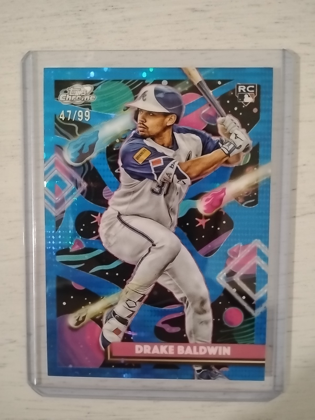 Drake Baldwin 2025 Topps Chrome Cosmic #96 Rookie Blue Moon Refractor /99 SP RC