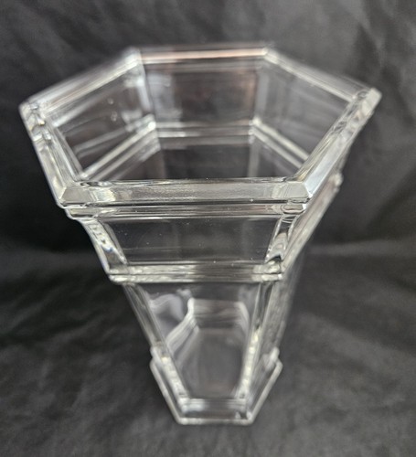 TIFFANY & CO. 9” WINDHAM Crystal VASE Geometric Hexagonal Centerpiece Retired - Picture 3 of 10