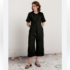 SHAINA MOTE VERANA Linen JUMPSUIT in ONYX Sz 4