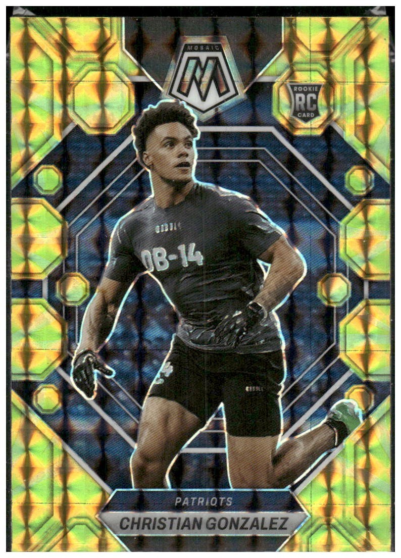 2023 Panini Mosaic - Rookies Christian Gonzalez #300 Reactive Yellow Prizm RC