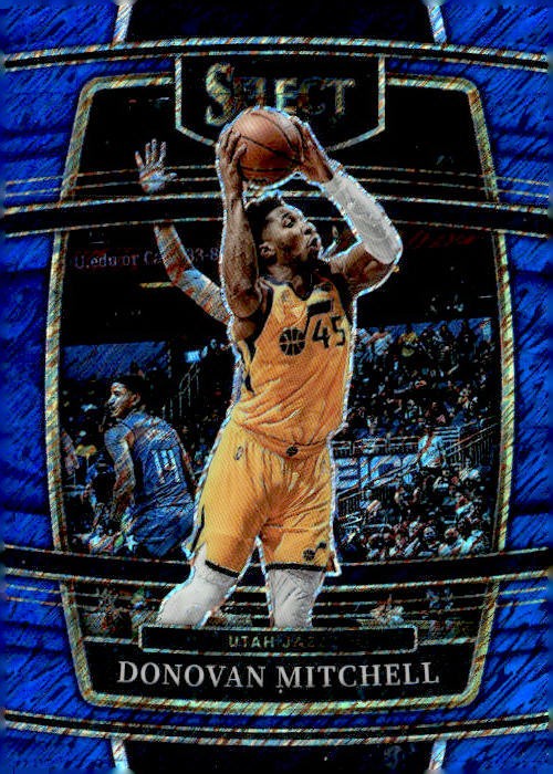 2021-22 Panini Select #83 Donovan Mitchell Blue Shimmer Prizms