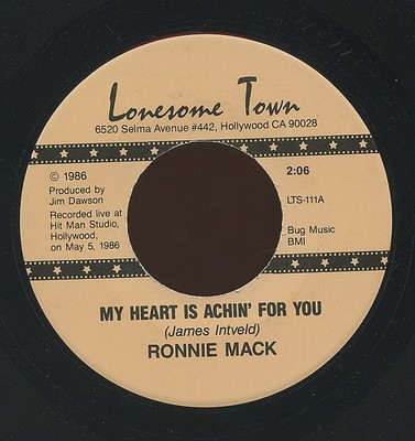 HEAR- Rare Rockabilly 45- Ronnie Mack- My Heart Is Achin' For You- Lonesome Town