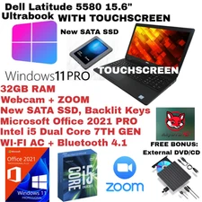 Dell 5580_WIN11💻New 2TB SSD_32GB💻CAM_Backlit_Touch+ Office 2021🎁FREE DVD/CD