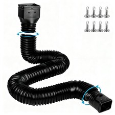plusgutter 16.5ft Long Gutter Downspout Extensions 3.4ft to 16.5ft, Black