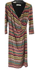 John Lewis Collection Wrap Style Multicoloured Geometric Print Dress Size 8 NEW