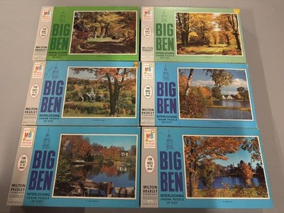 LOT MB Big Ben 1000 piece jigsaw puzzle Fall VT NH scenery Autumn