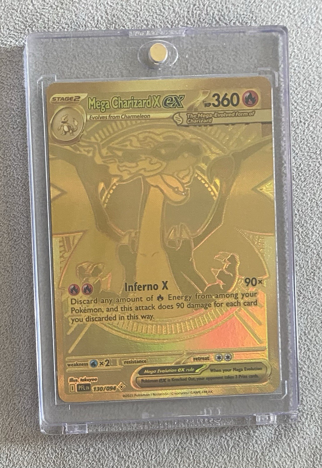 2025 Pokemon Phantasmal Flames Mega Charizard X ex Hyper Rare #130/094