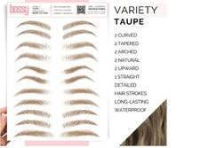 Bossy Taupe Variety Pack Temporary Eyebrow Tattoos Waterproof Eyebrow Stickers