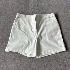 Next Tailored Chino Shorts Size 12 Ivory White Cotton Blend Holiday Summer BNWT