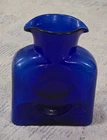 Blenko Glass Mini Water Bottle Cobalt Sandblasted Blenko #2020 Vintage Original