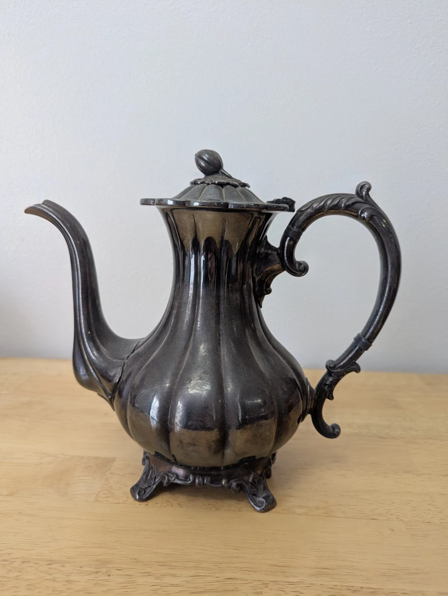 【James Dixon 】 ビクトリアン ティーセット 3点 ティーポット Antique US Silver-Plated Teapots, Coffee James Dixons&Sons for