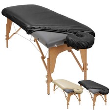 Massage Table and Headrest Cover Replacement Set, PU Leather Fitted Protector