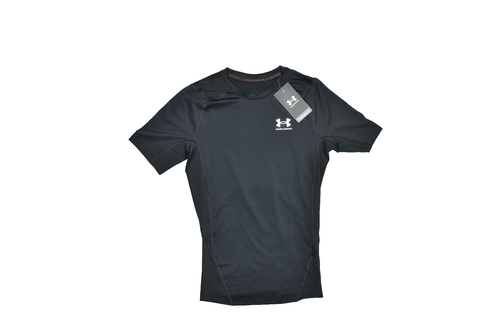 NEW Under Armour Men's Compression HeatGear Black T-Shirt Regular Size M