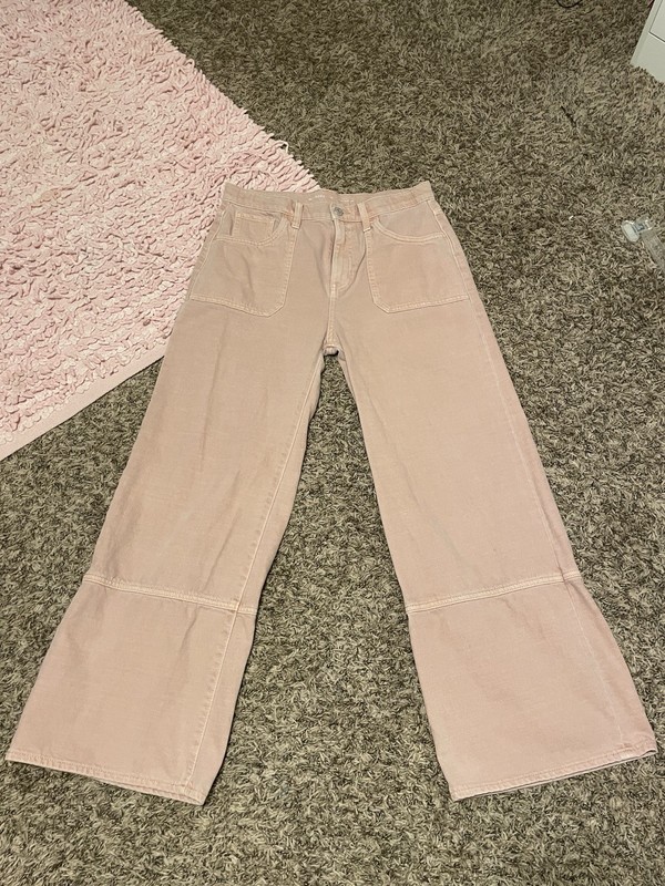 Girl’s Old Navy Pink Baggy High Rise Wide Leg Jeans Size 18 EUC!