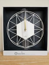 Acctim Alva Metal Wired Anologue Wall Clock Battery Operated 30cms Diameter