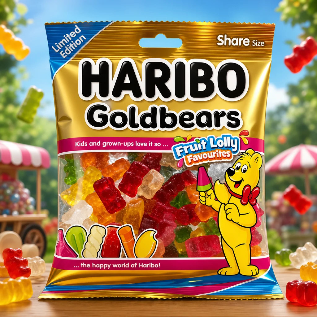 Haribo Goldbears Fruit Lolly Favourites LIMITED EDITION Sweets 160g