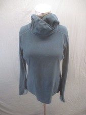 Mountain Hardwear Size S Womens Teal Fleece Cowl Neck Activewear Hoodie 744