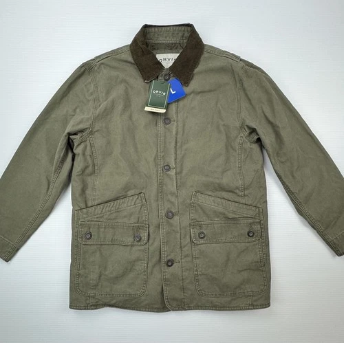 Orvis Classic Barn Jacket Men’s Large Olive Green Canvas Quilted Coat NWT