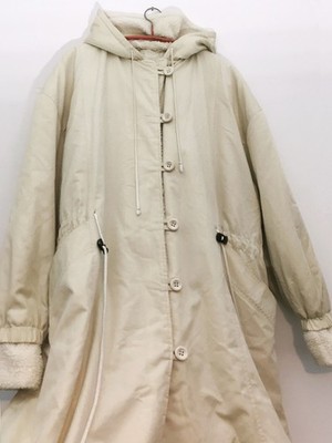 VINTAGE Mantel oversize hell natur Teddyfutter M L (XL?) weit Teddyfleece